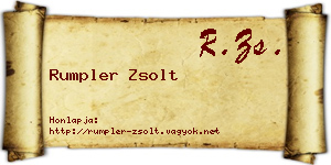 Rumpler Zsolt névjegykártya